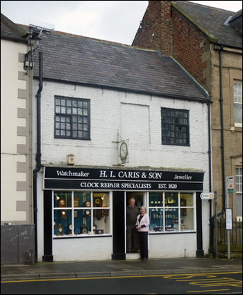 Alan and Jacqui infront of the shop in Hexham